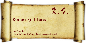 Korbuly Ilona névjegykártya