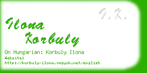 ilona korbuly business card